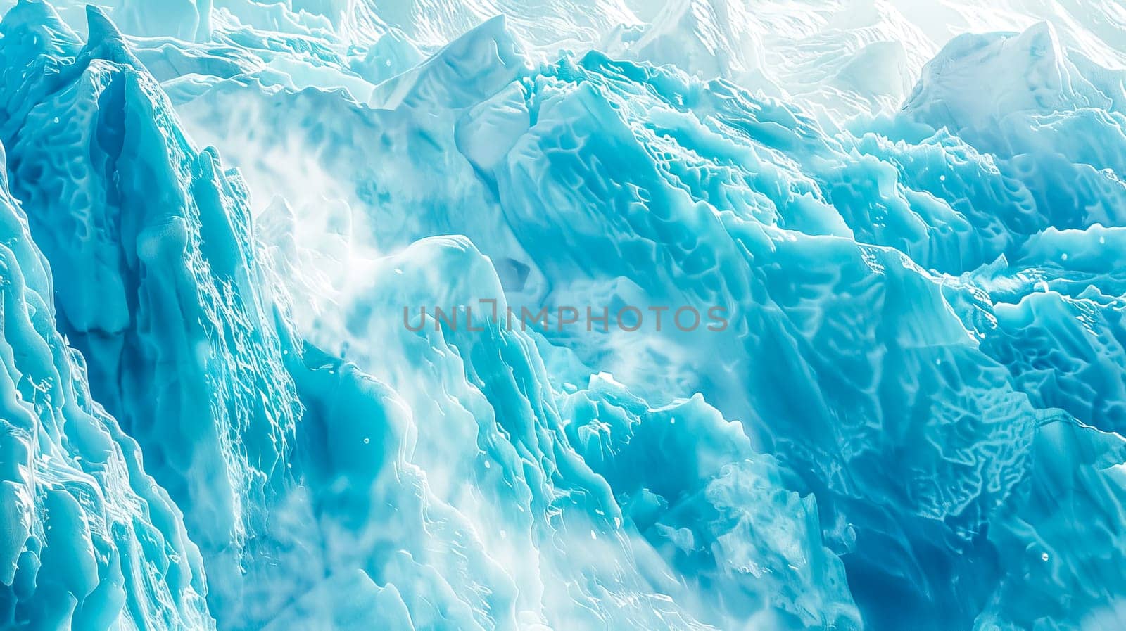 High-definition capture of a vivid blue glacier with intricate icy details by Edophoto