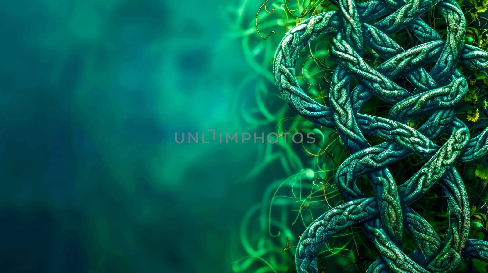 Verdant chain links on a green background by Edophoto