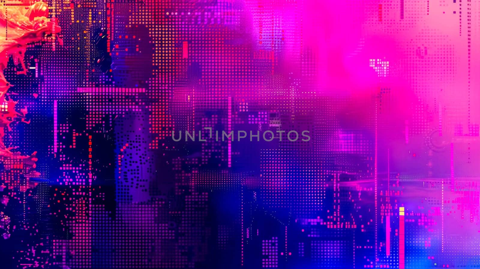 Abstract digital artwork with colorful pixels by Edophoto