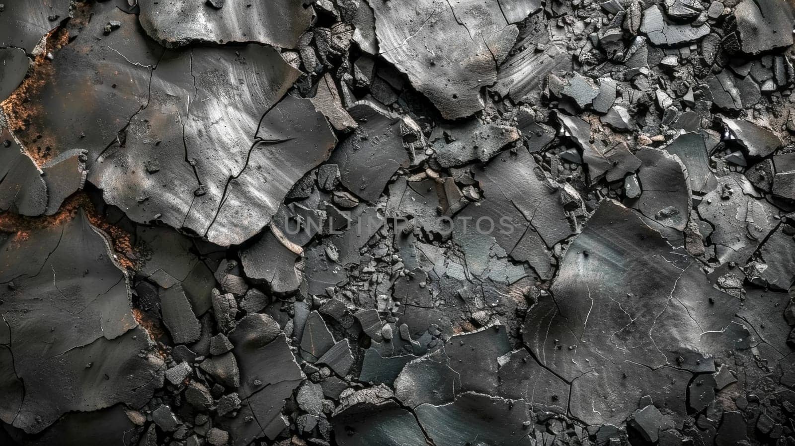 Close-up image showcasing detailed texture of cracked and peeling black paint