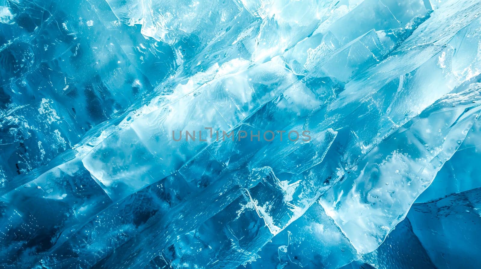 Mesmerizing and detailed close-up shots of crystal blue ice textures in the frigid arctic environment. Showcasing the natural patterns and abstract structures of the frozen. Transparent