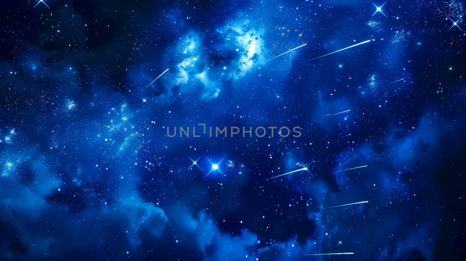 Celestial wonders: meteor shower in starry night sky by Edophoto