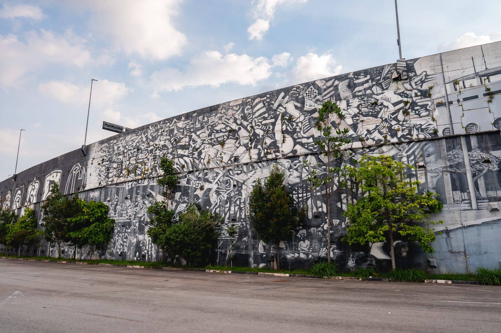 Beautiful wall art by the Corinthians Stadium. São Paulo, Brazil. March 13 2024.
