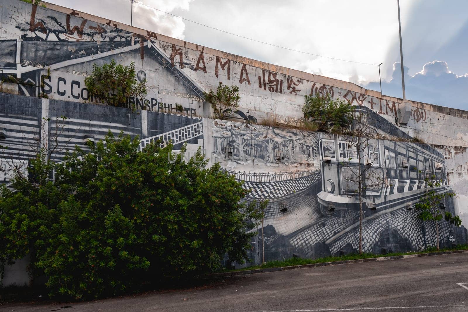 Beautiful wall art by the Corinthians Stadium. São Paulo, Brazil. March 13 2024.