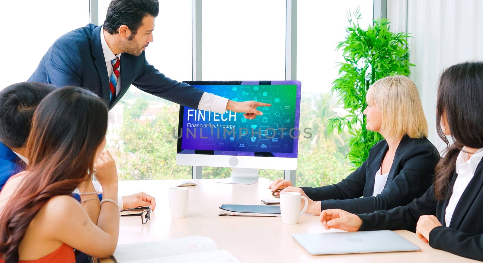 Fintech financial technology software for modish business to analyze marketing strategy