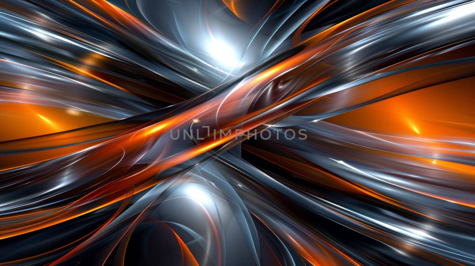 A very abstract image of a swirl design with orange and blue