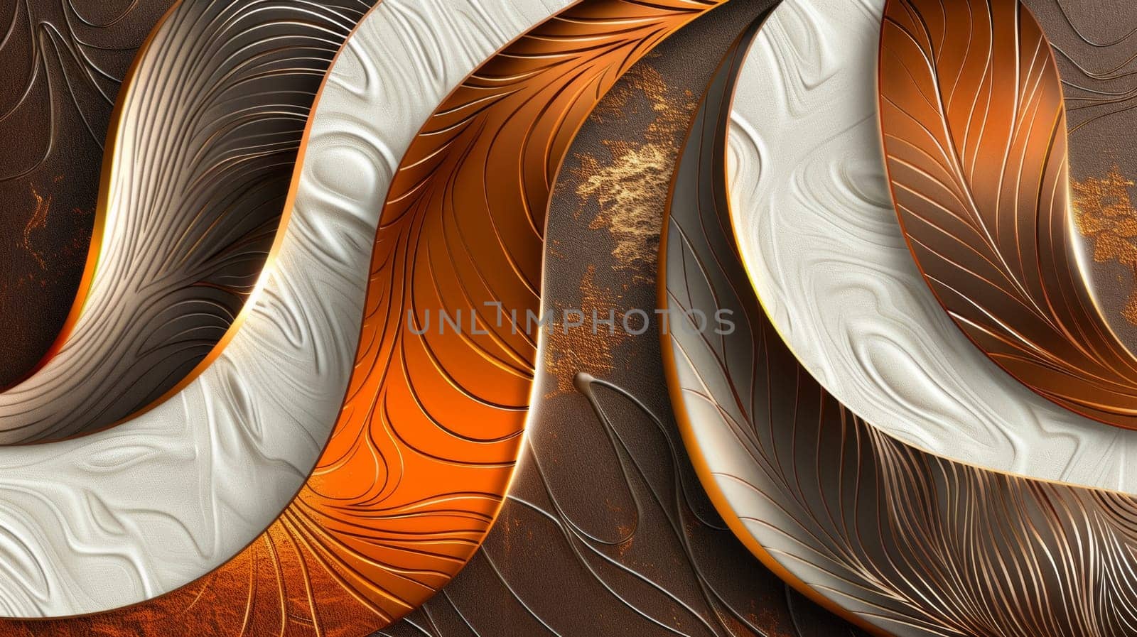 A close up of a decorative design with swirls and waves