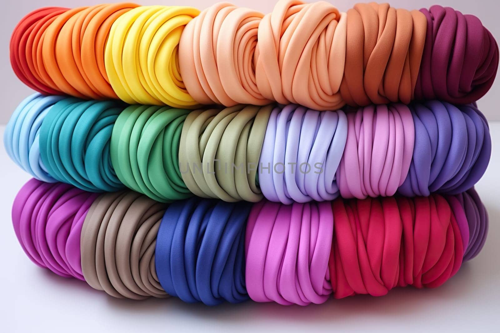 Multi-colored plasticine for children's creativity. Horizontal background.