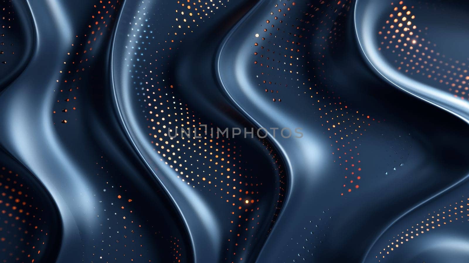 A close up of a blue and orange patterned fabric