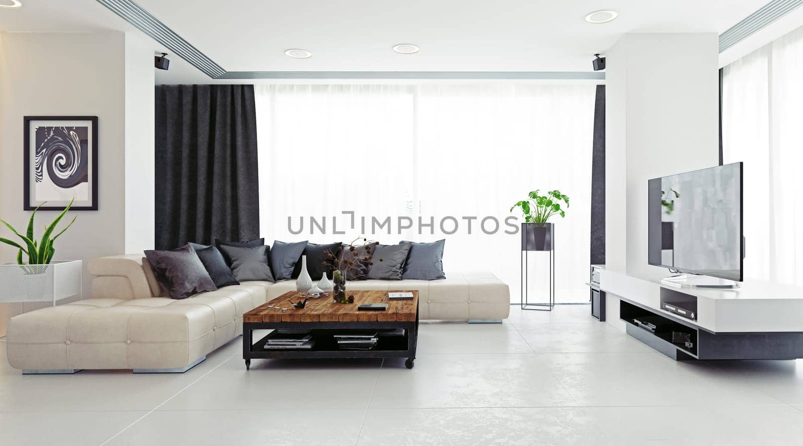 Modern living room design. by vicnt