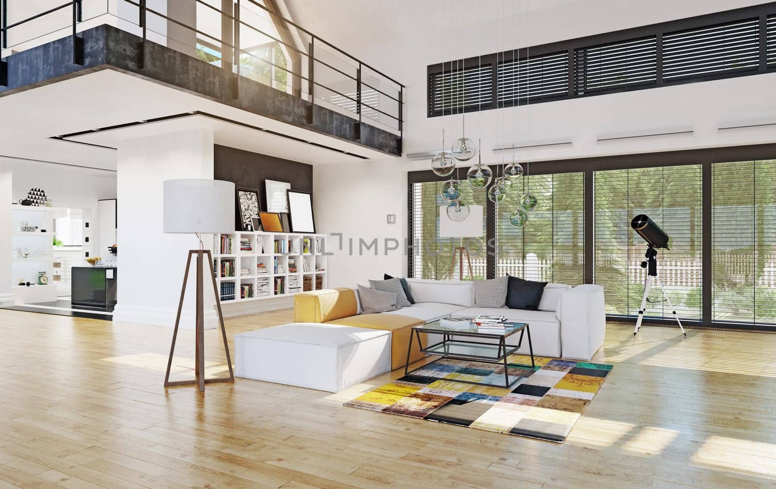 modern house interior. 3d rendering design concept