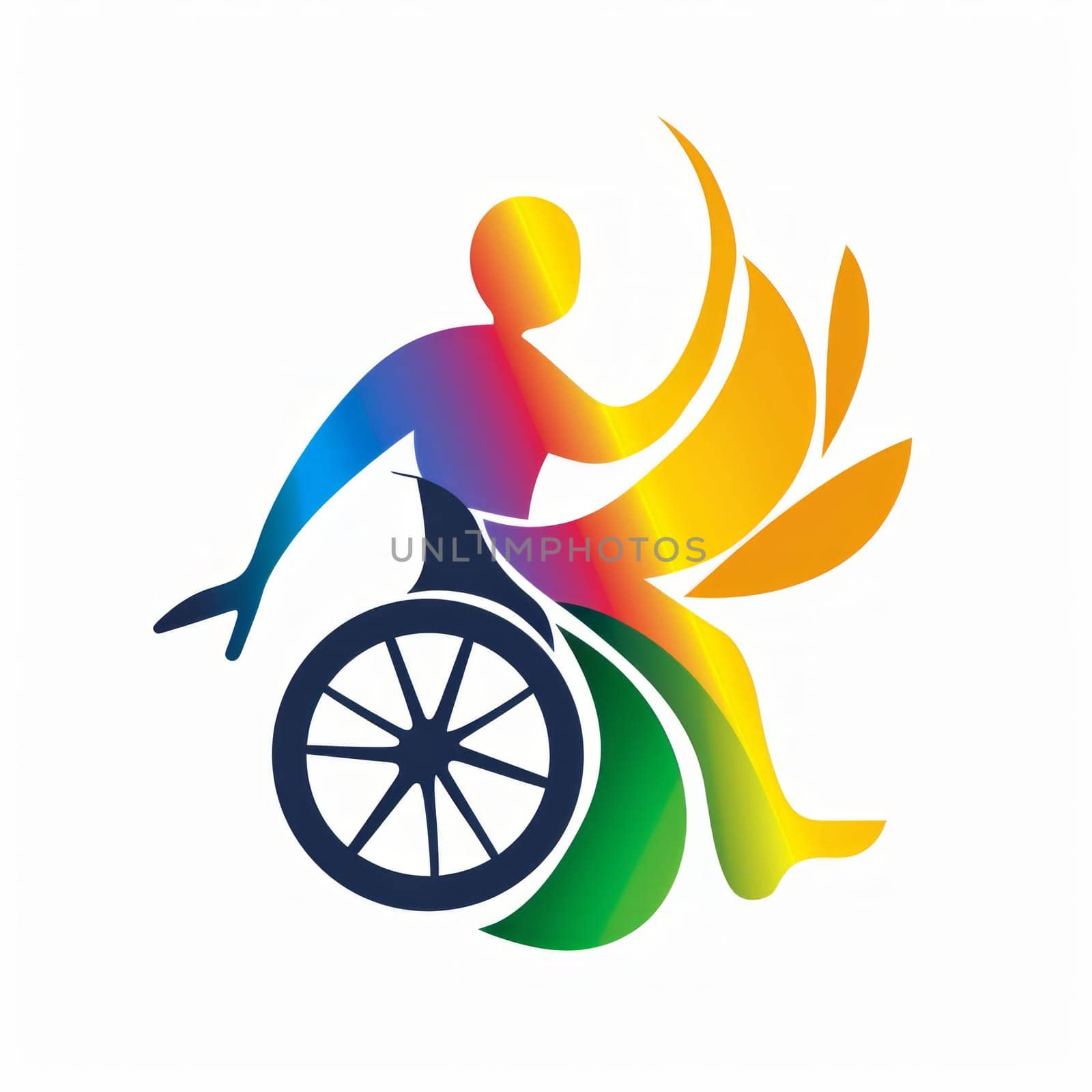 disabled people sport logo isolated on white background by papatonic
