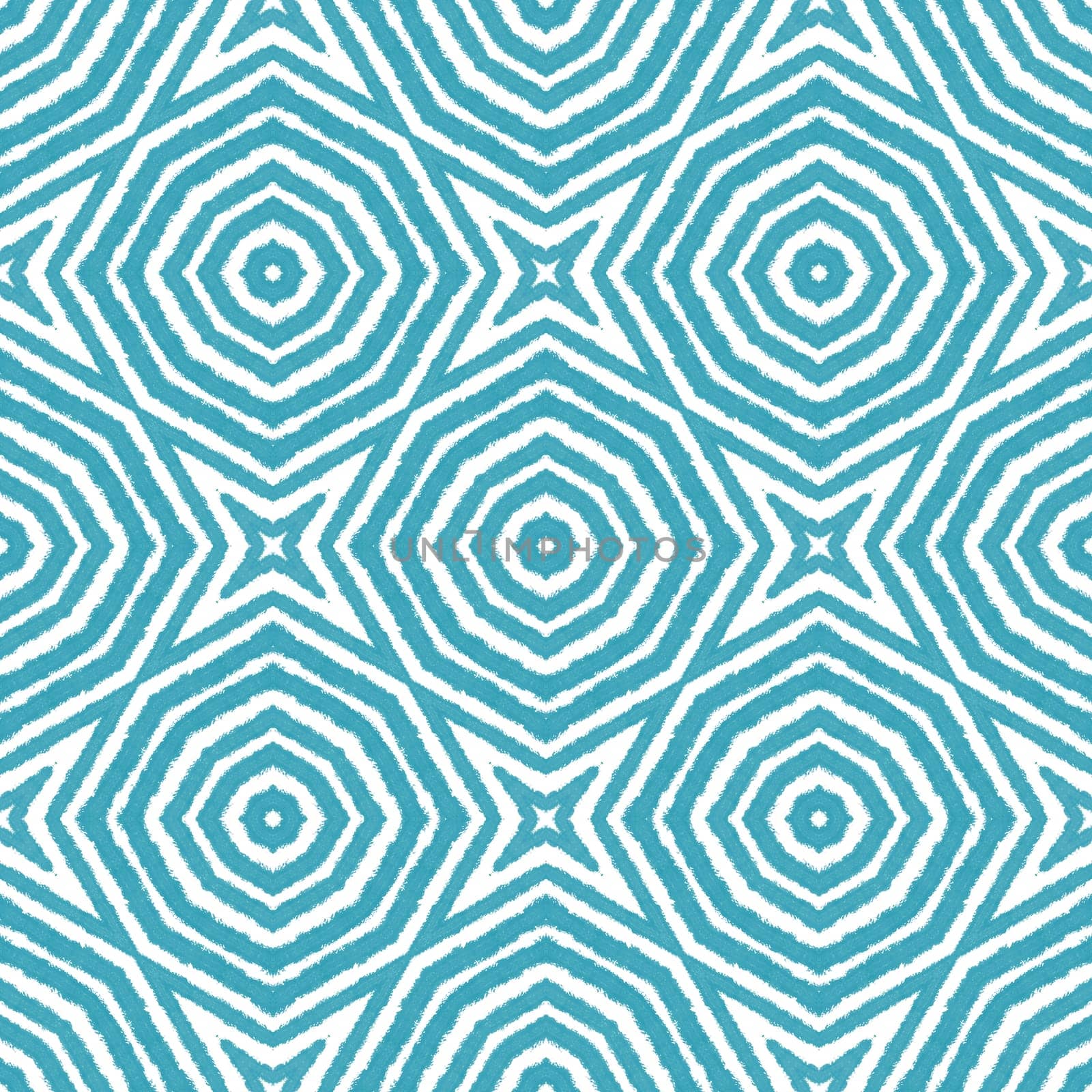 Mosaic seamless pattern. Turquoise symmetrical kaleidoscope background. Textile ready precious print, swimwear fabric, wallpaper, wrapping. Retro mosaic seamless design.