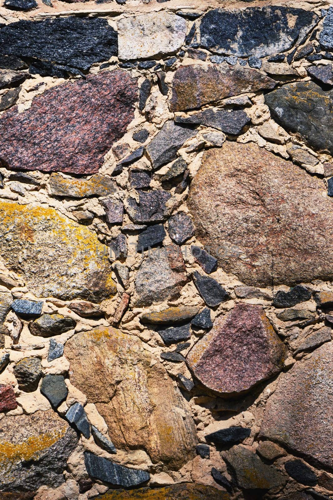 old wall of stone shell rock of arbitrary shape. by Mixa74