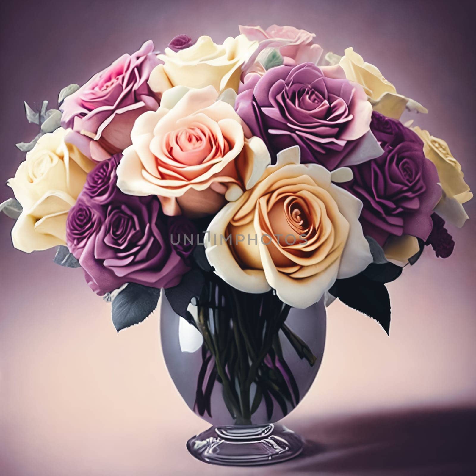 Floral Elegance. A vibrant bouquet of spring flowers arranged in a stylish vase by GoodOlga