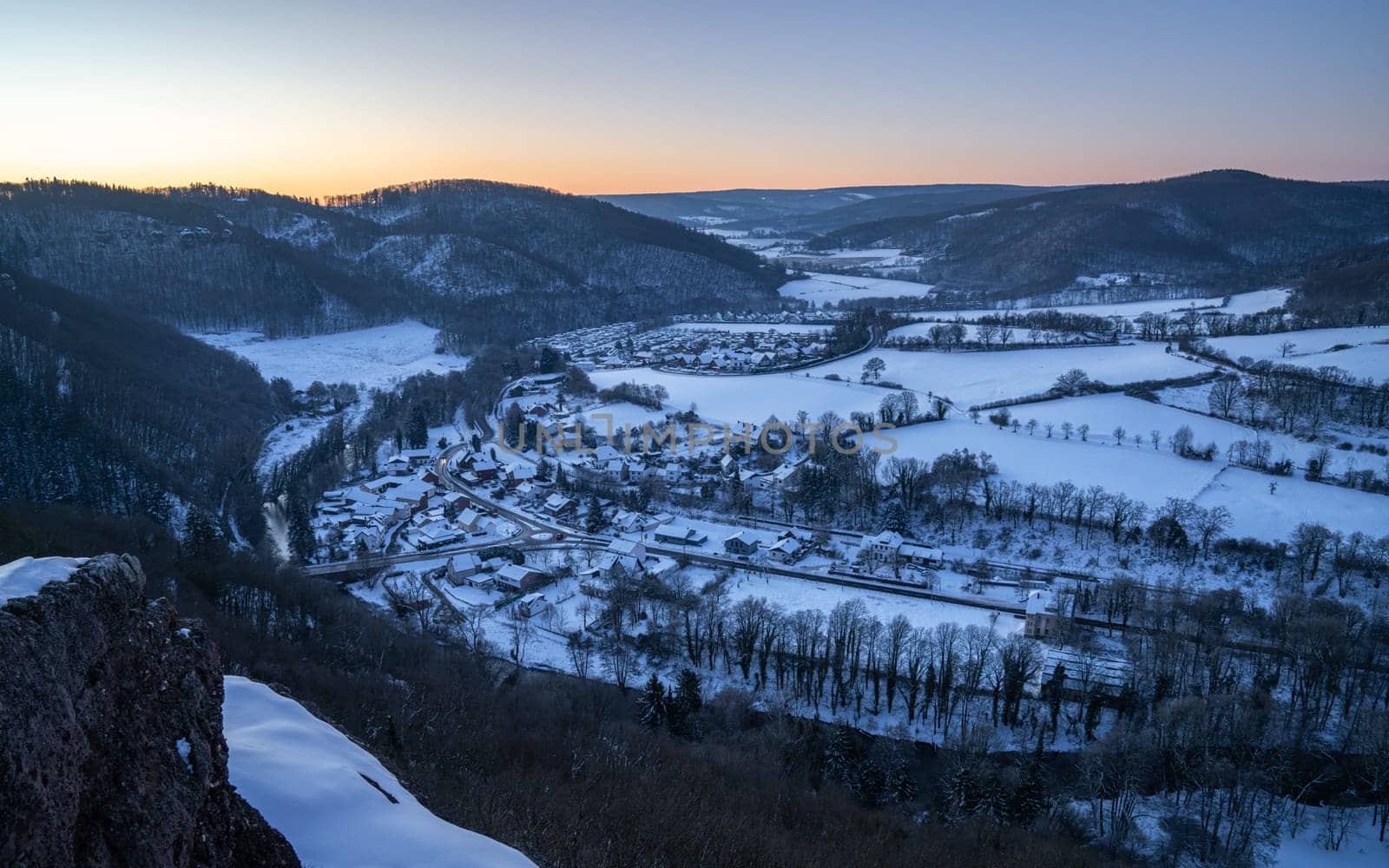 Panoramic image of landscape within the Eifel National Park, North Rhine Westphalia, Germany