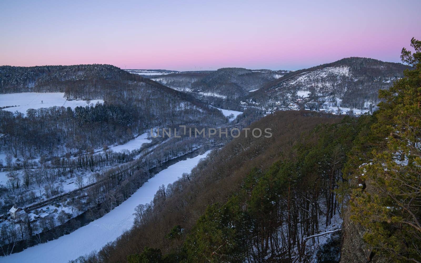 Panoramic image of landscape within the Eifel National Park, North Rhine Westphalia, Germany