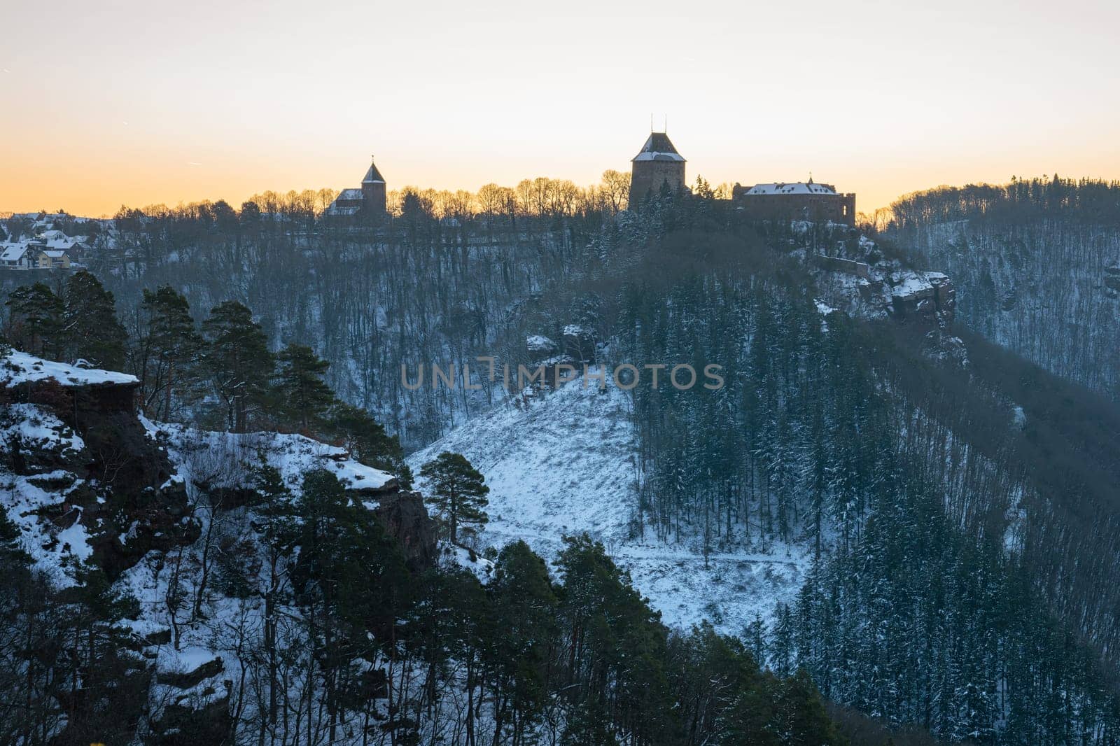 Panoramic image of landscape within the Eifel National Park, North Rhine Westphalia, Germany