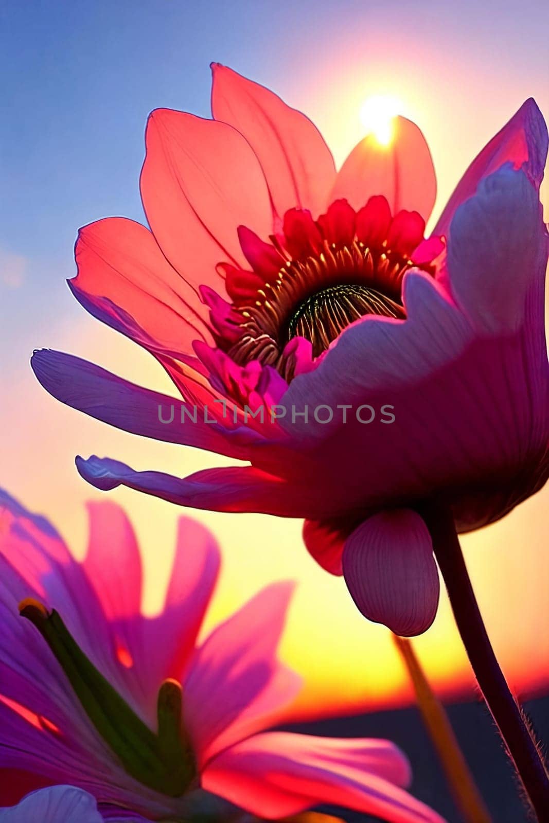 Floral Fantasy. Intricate details of a blooming flower as it catches the last rays of the setting sun by GoodOlga