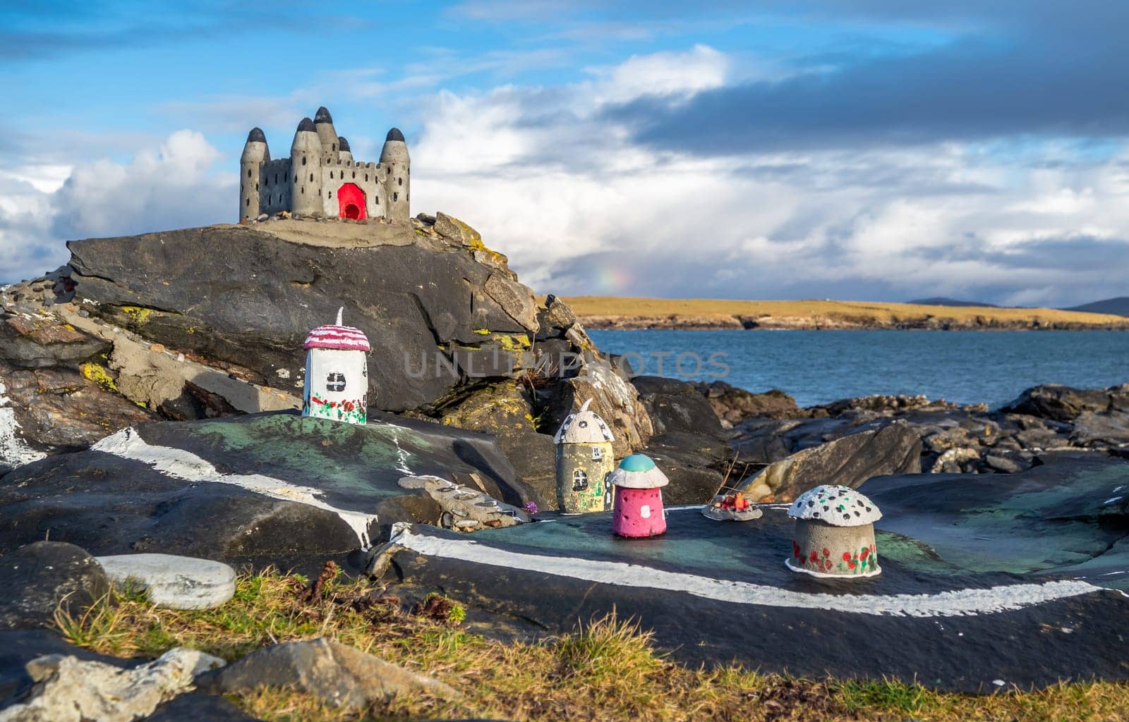 PORTNOO, COUNTY DONEGAL / IRELAND - DECEMBER 24 2019 : Fairy town is build by locals from the town.