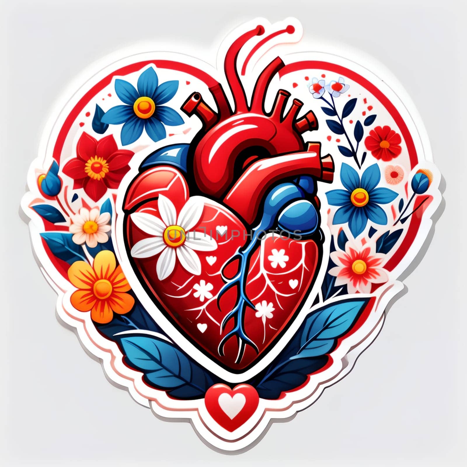 medical style sticker, cardiology. AI generated image.