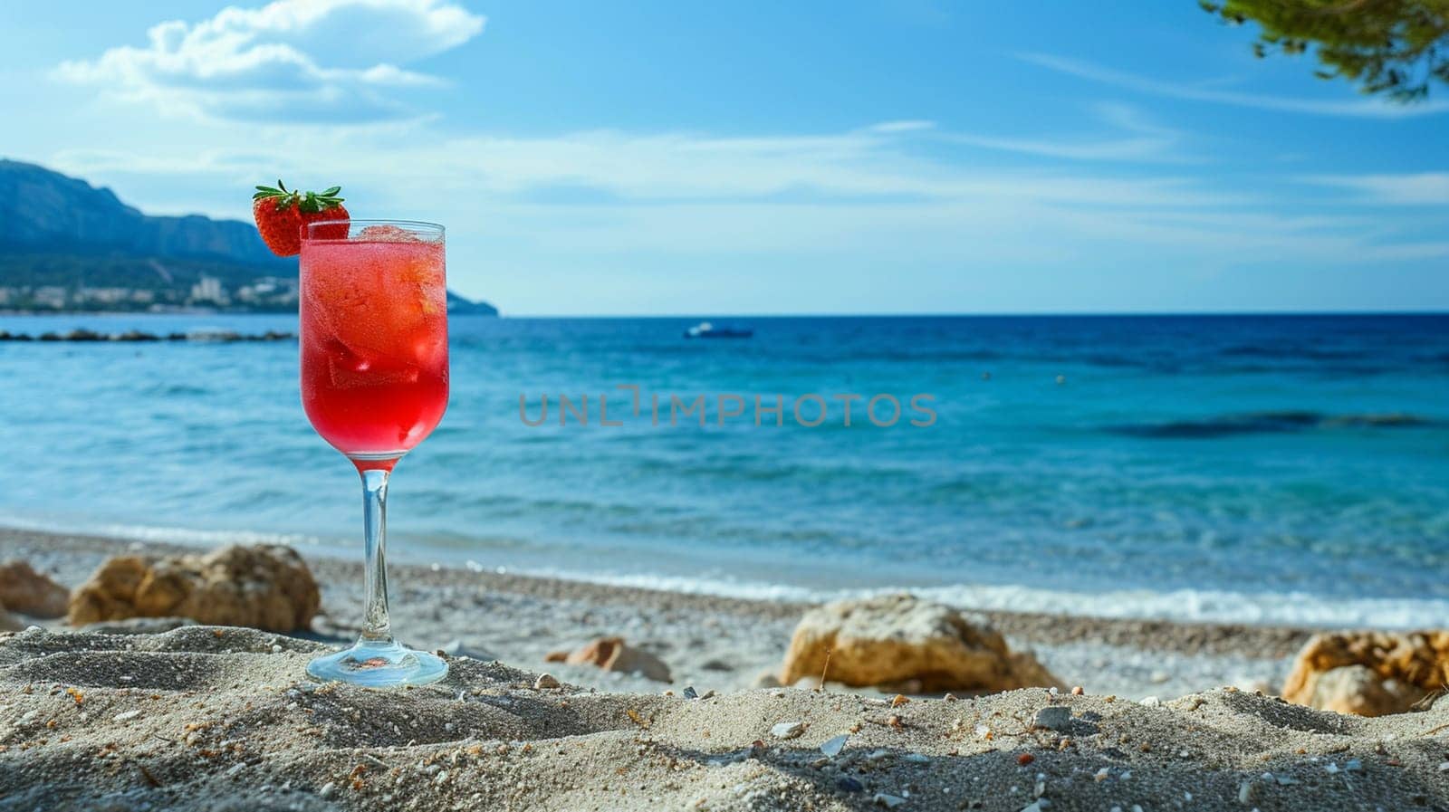 fresh juicy orange juice on the seashore, drink , selective focus