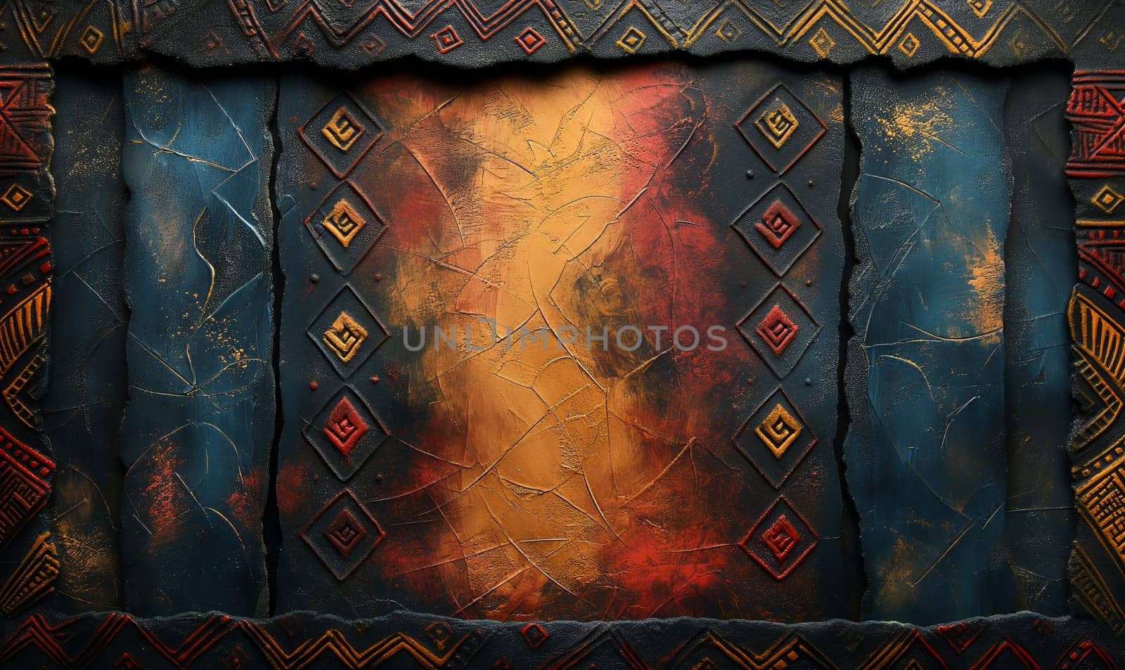 Abstract texture background in African style. Selective soft focus.