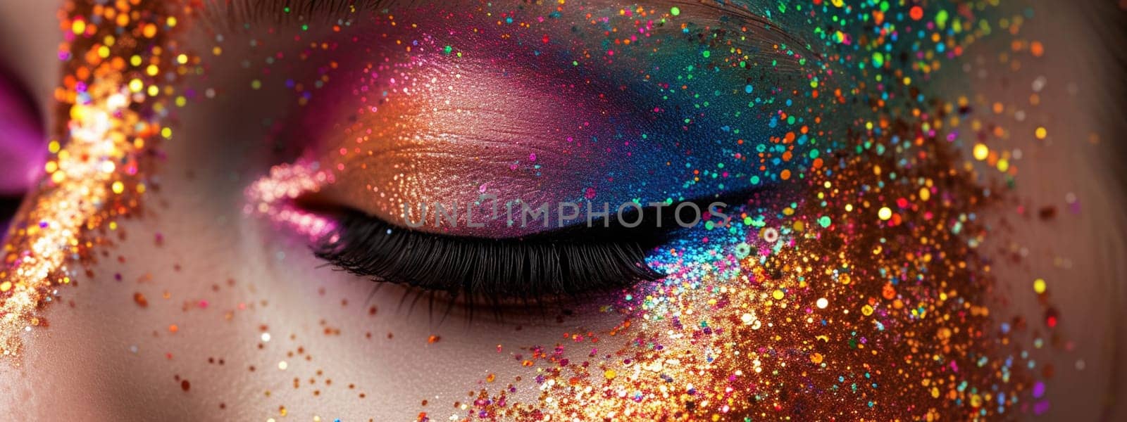 cosmetics glitter and makeup shadows. beauty Selective focus.