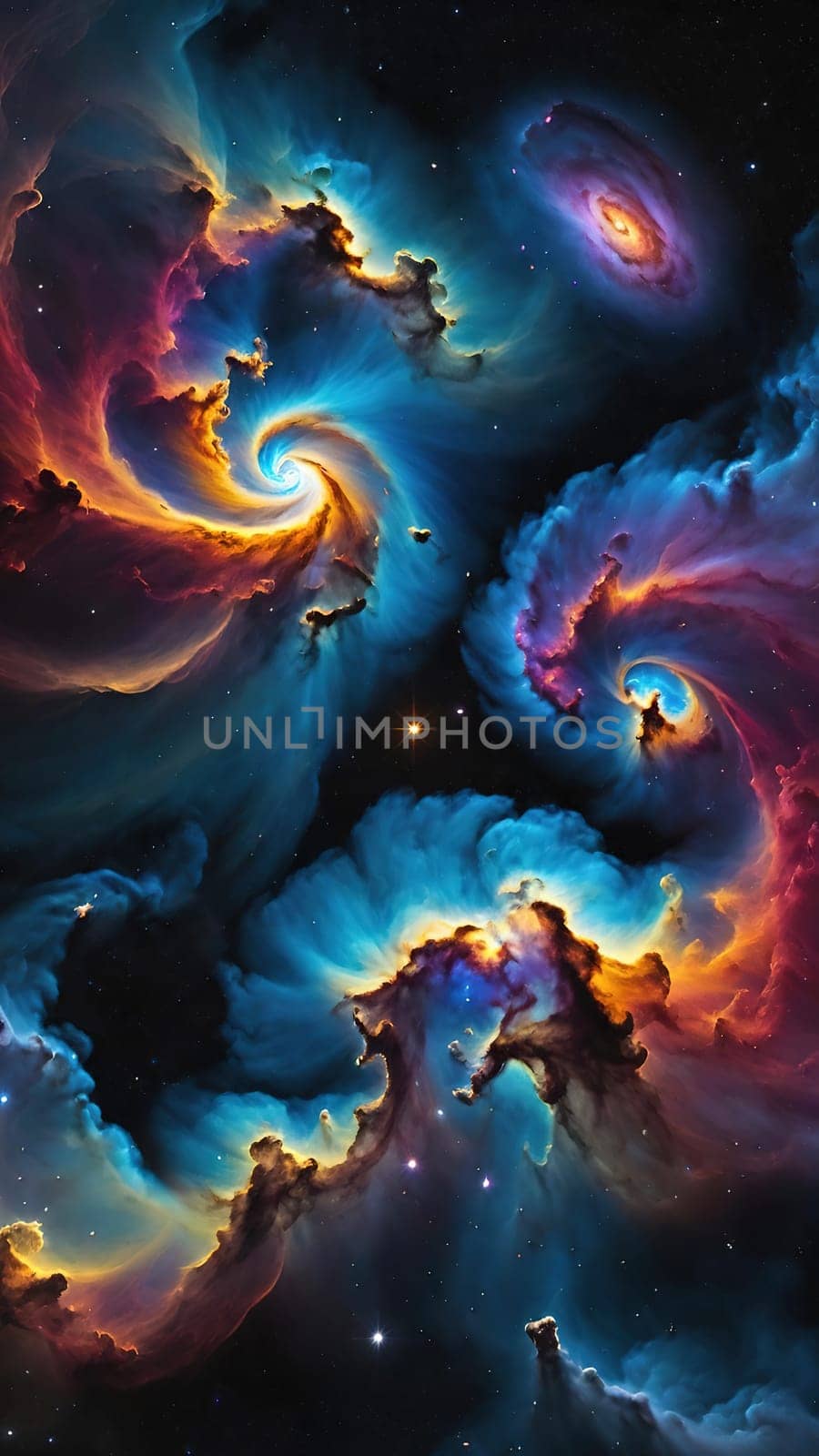 Galaxy and nebula, computer generated abstract background.Cosmic space background with nebulae and stars.Galaxy in outer space. Colorful nebula. Abstract space background with nebula, stars and galaxies. Abstract fractal. Fractal art background for creative design. Decoration for wallpaper, desktop, poster, cover booklet. Print for clothes, t-shirt. Creative illustration for design.