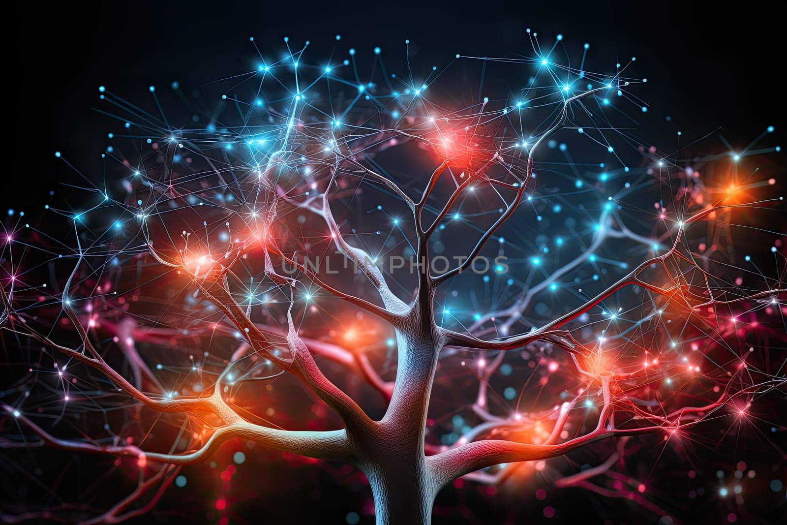 Nervous system, brain central nervous cells, neuroscience Nerve firing a signal by AnatoliiFoto
