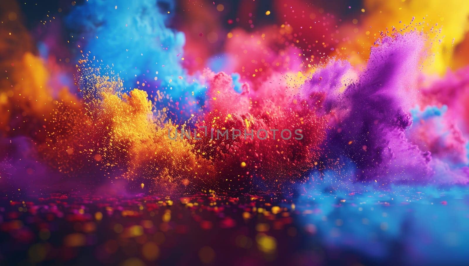 Abstract explosion of colored powder.