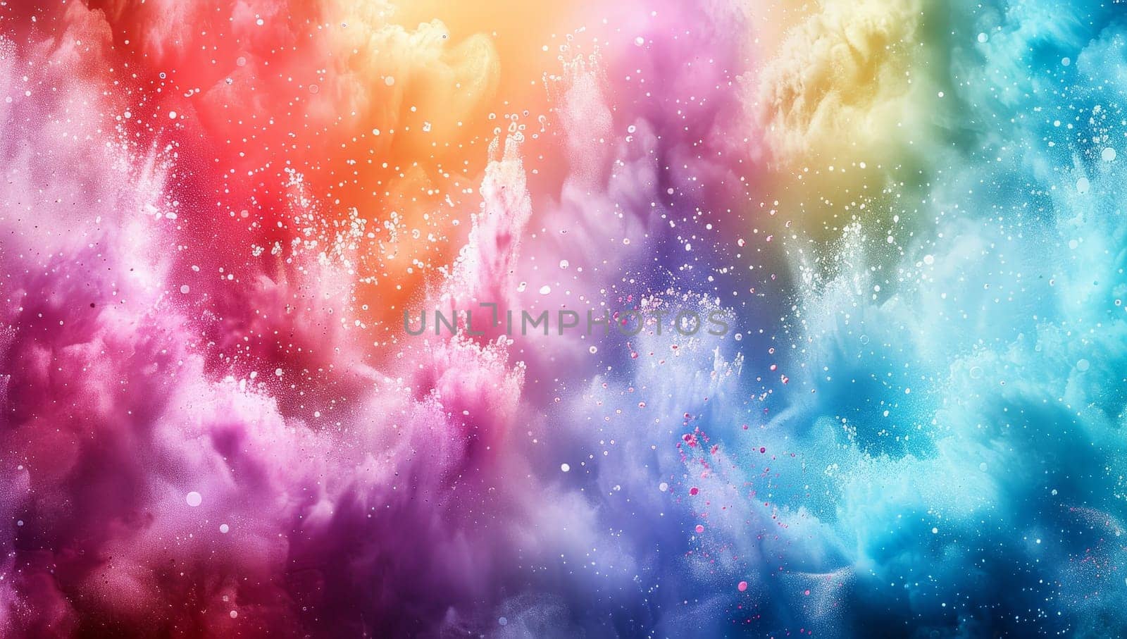 Fantasy cloudscape with blue, pink and yellow colors.