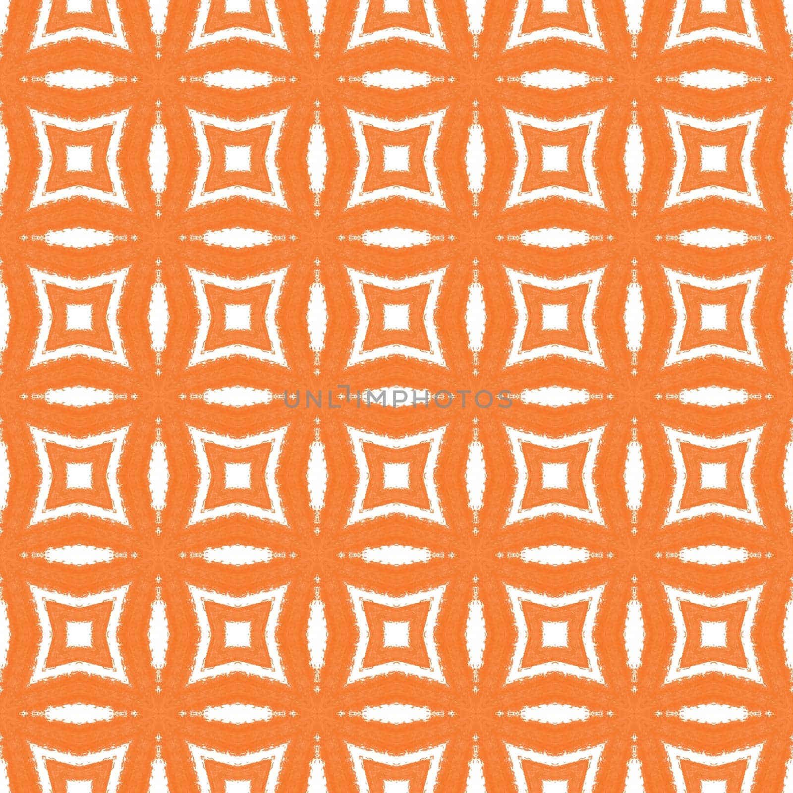 Exotic seamless pattern. Orange symmetrical by beginagain