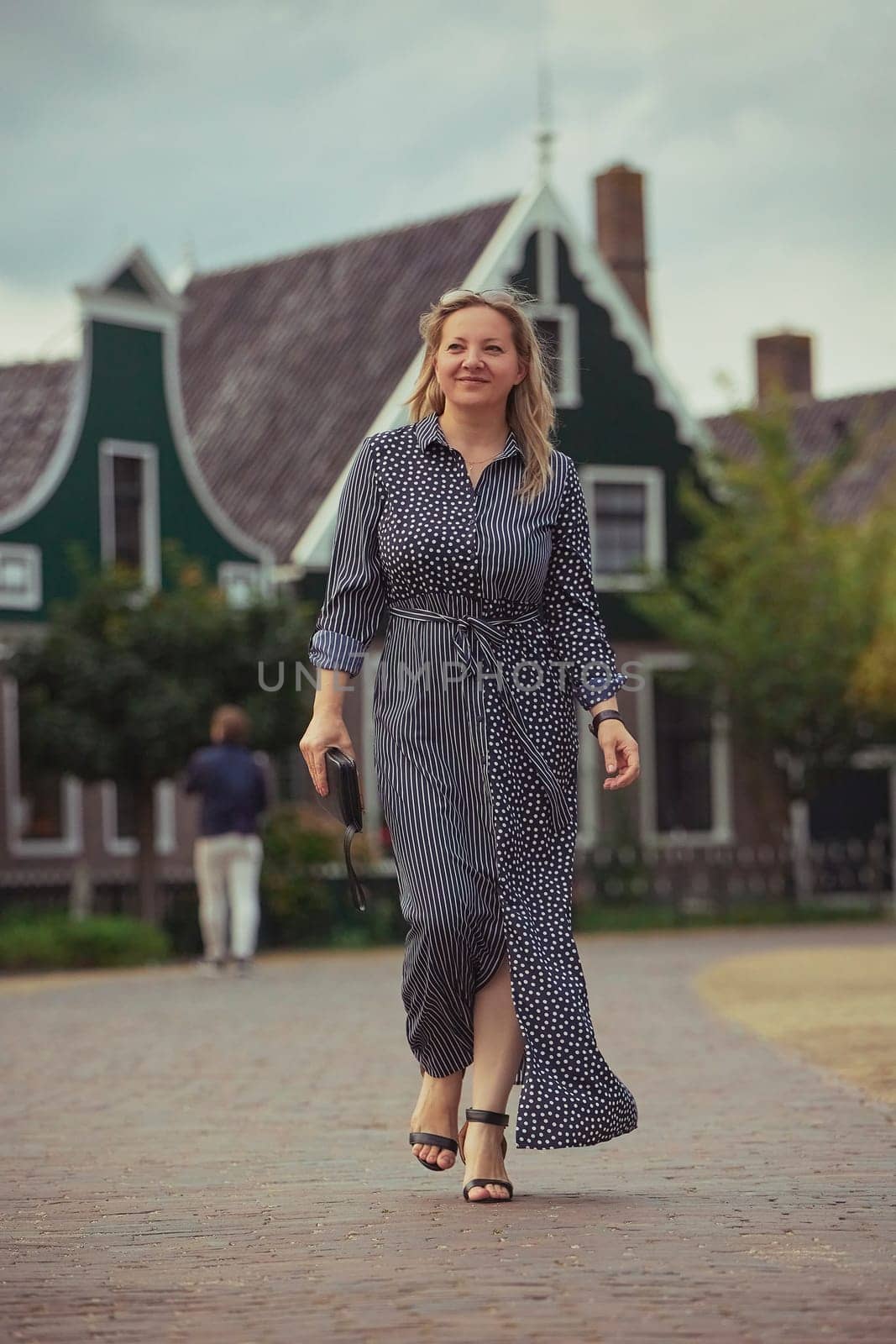 Beautiful woman in a dress in the evening Zaanstad, Netherlands by Viktor_Osypenko