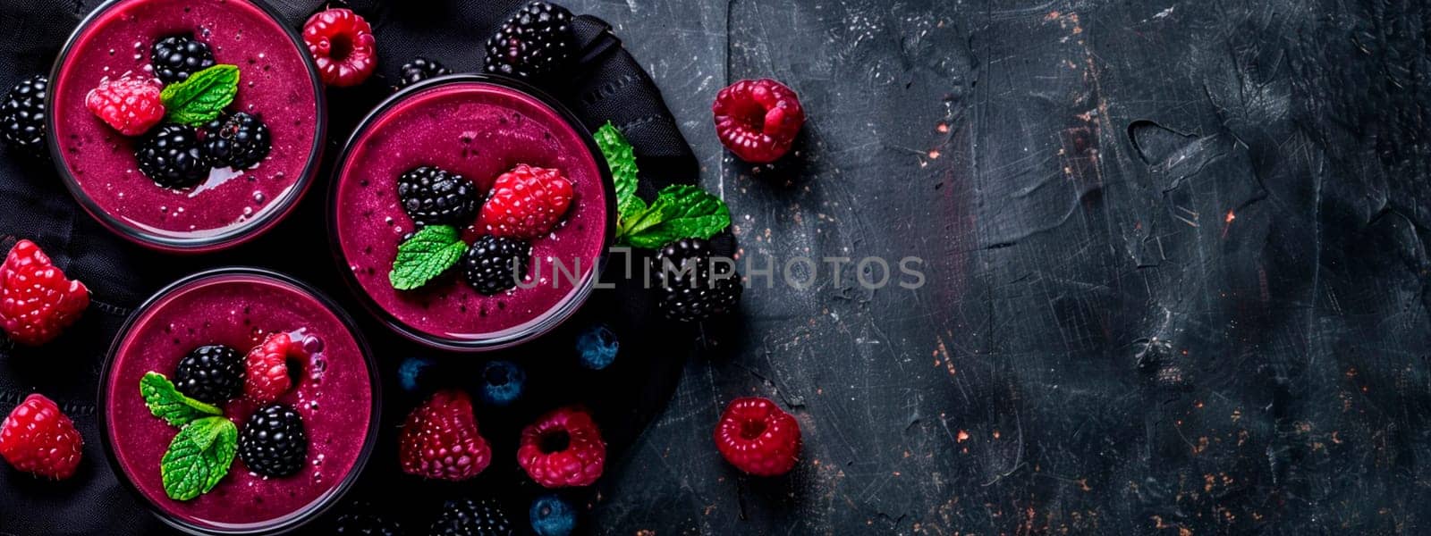 smoothie with berries in a glass. Selective focus. drink.