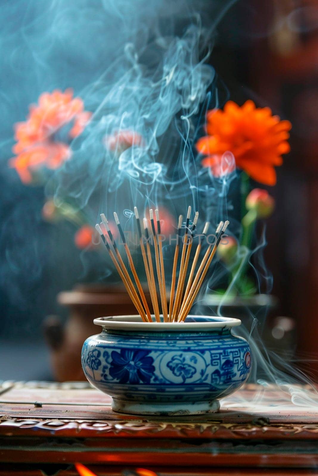 aroma sticks in the Buda spa salon. Selective focus. by yanadjana