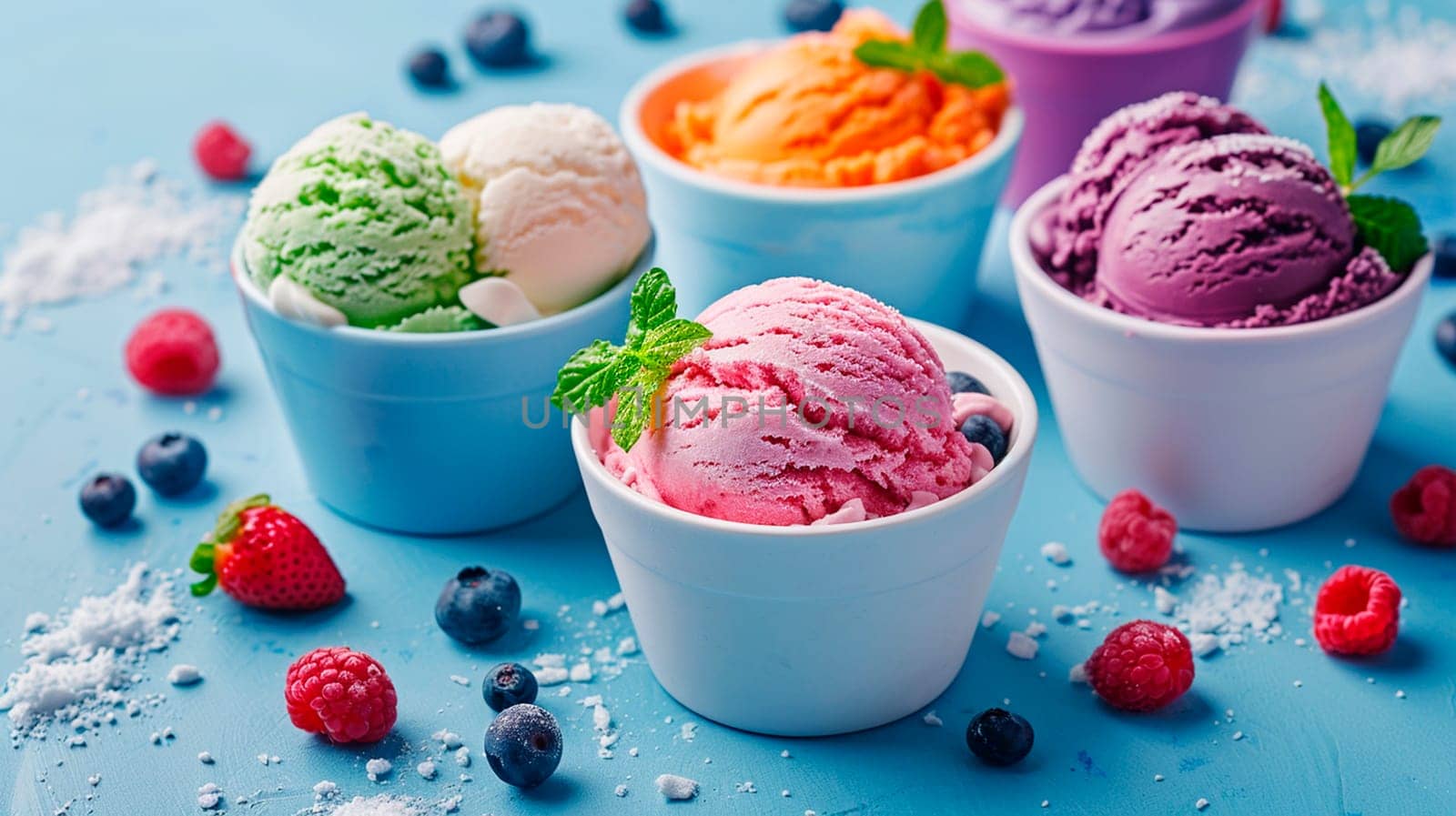 Various colorful ice cream. Selective focus. summer.