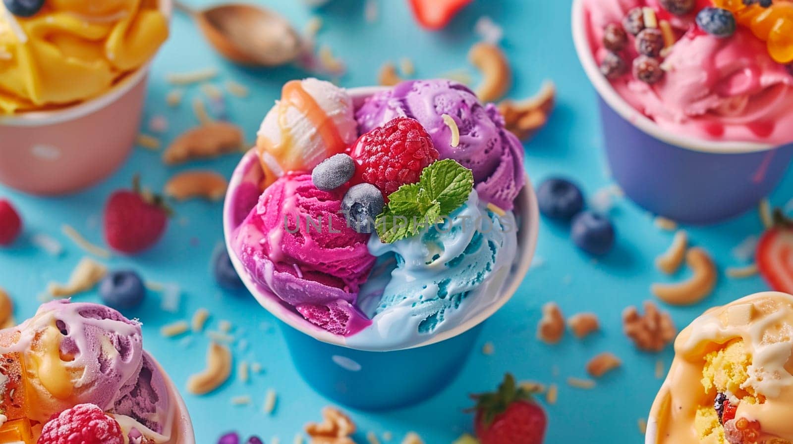 Various colorful ice cream. Selective focus. summer.