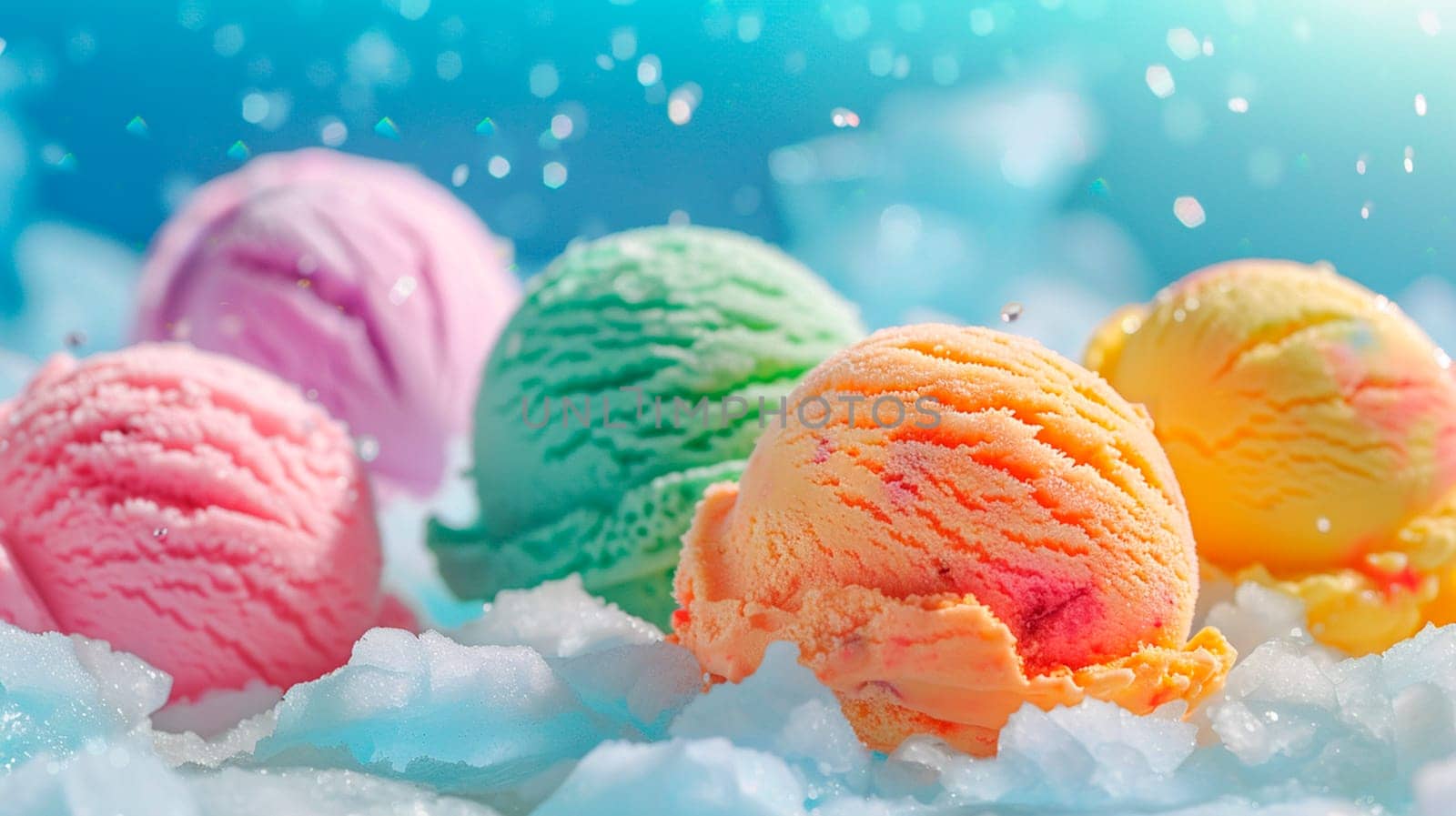 Various colorful ice cream. Selective focus. summer.