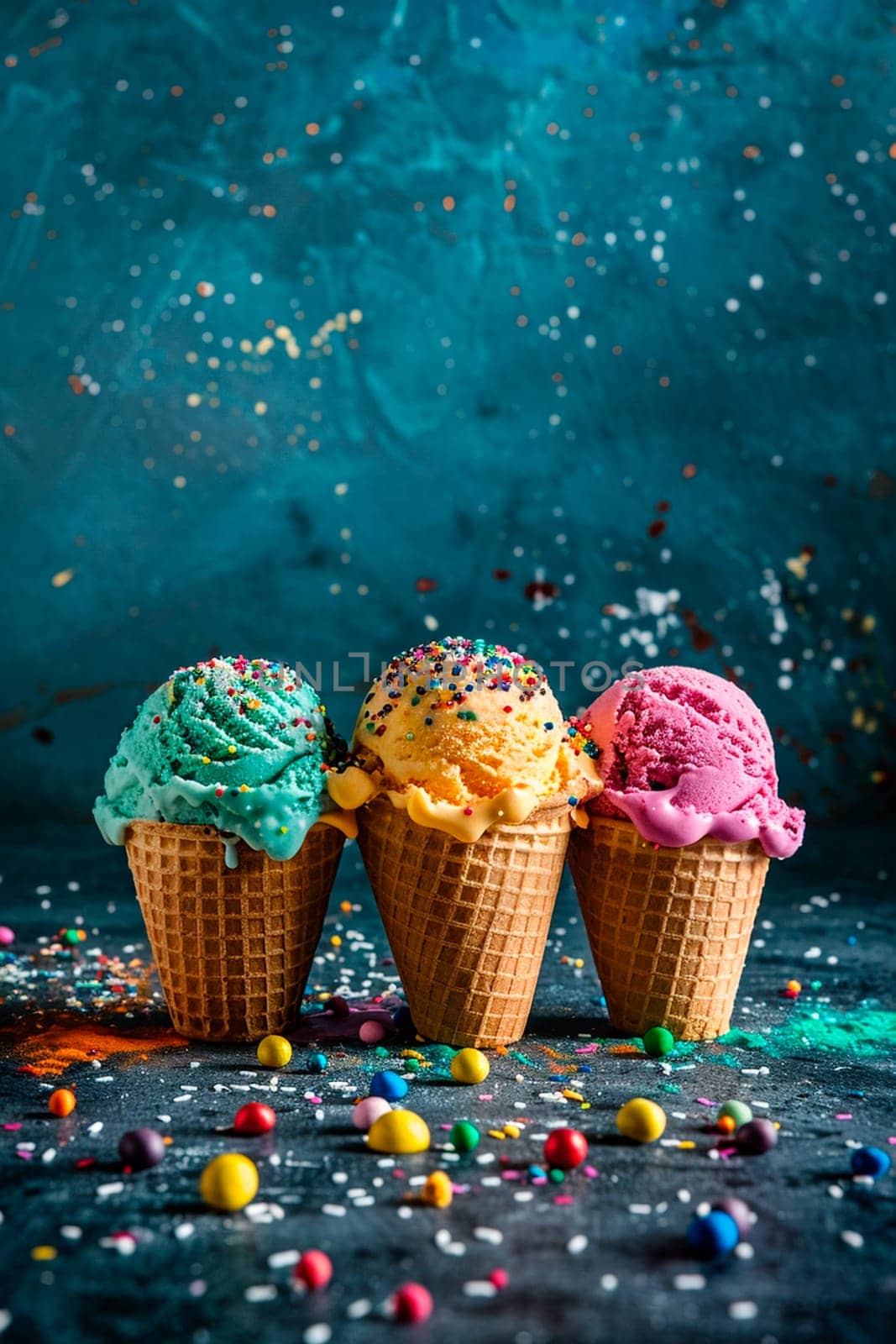 Various colorful ice cream. Selective focus. summer.