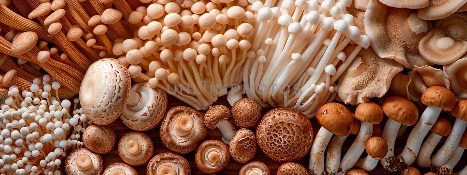 different mushrooms on the table. Selective focus. food.