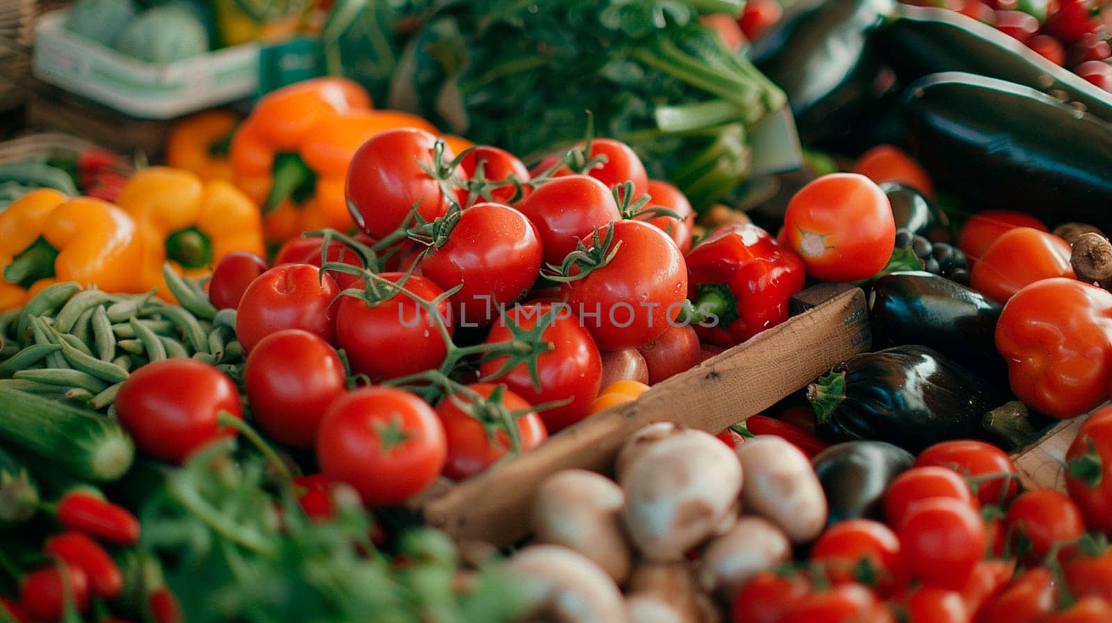 many different fresh vegetables at the market. Selective focus. Food.