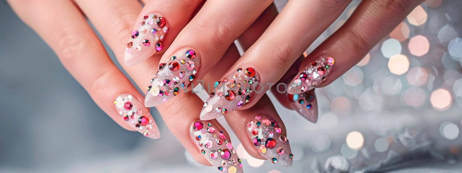 woman's hands with beautiful manicure. Selective focus. color.