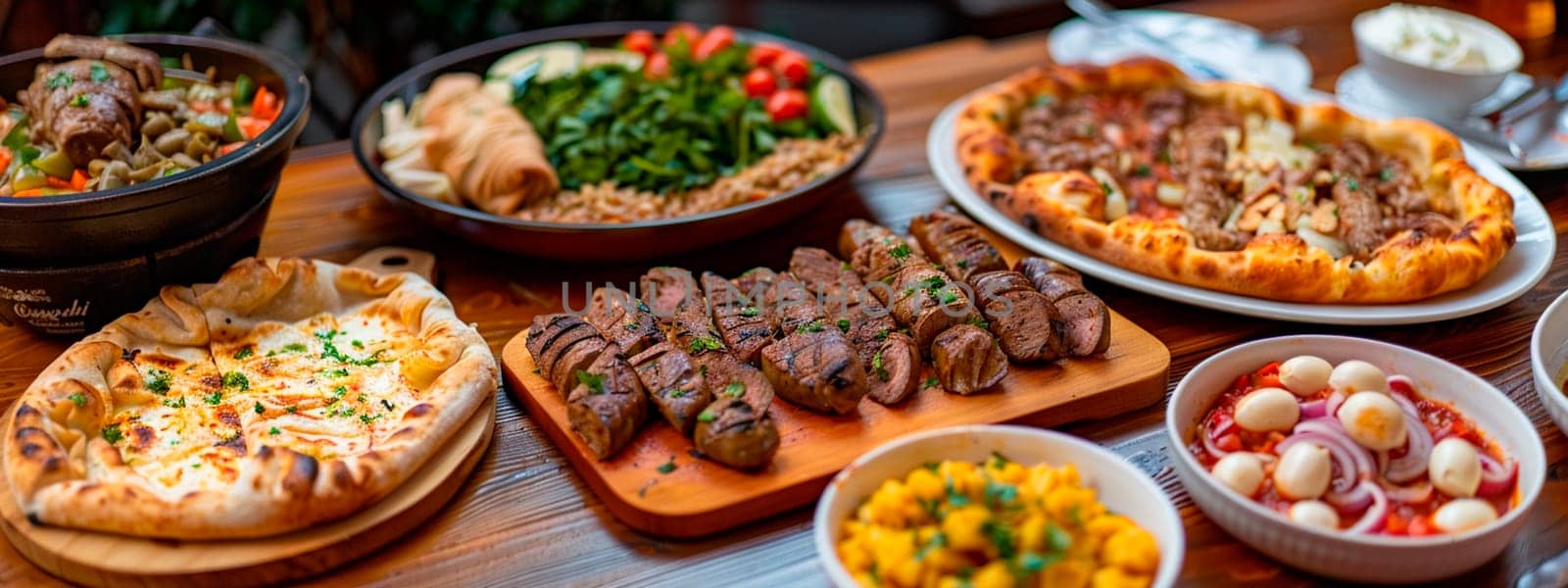 Georgian dishes on the table. Selective focus. food.