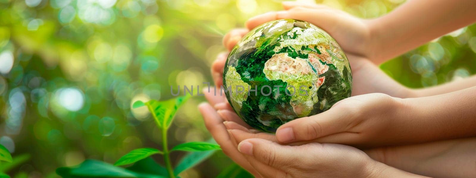 Planet earth in hands Selective focus. nature.