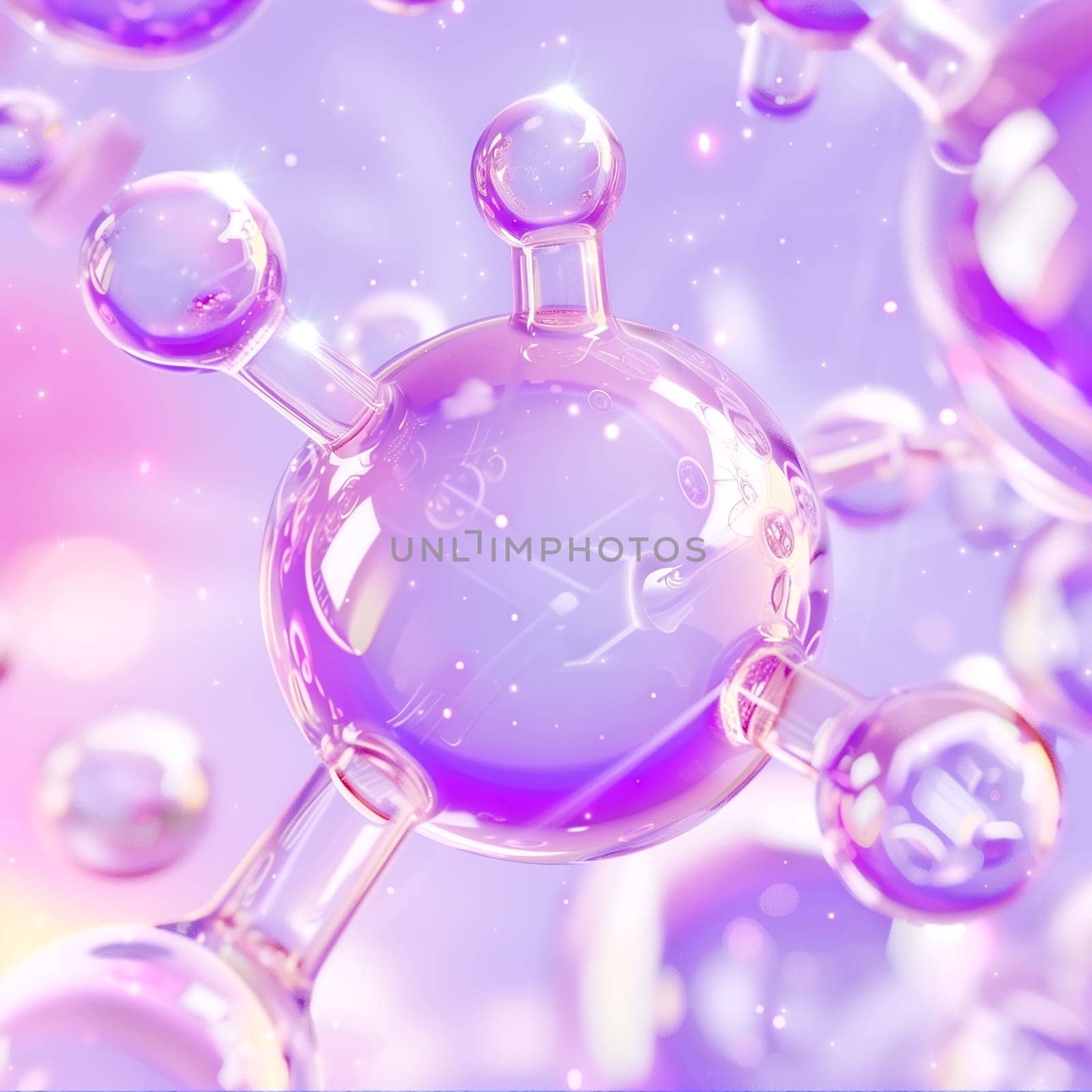 Hyaluronic acid molecular elements. Background for cosmetic product.
