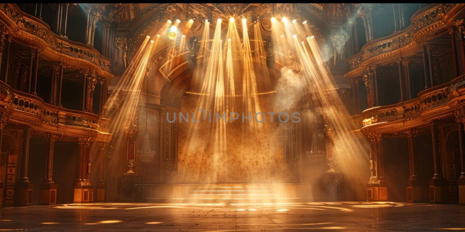 Brightly Lit Stage With Many Lights by but_photo