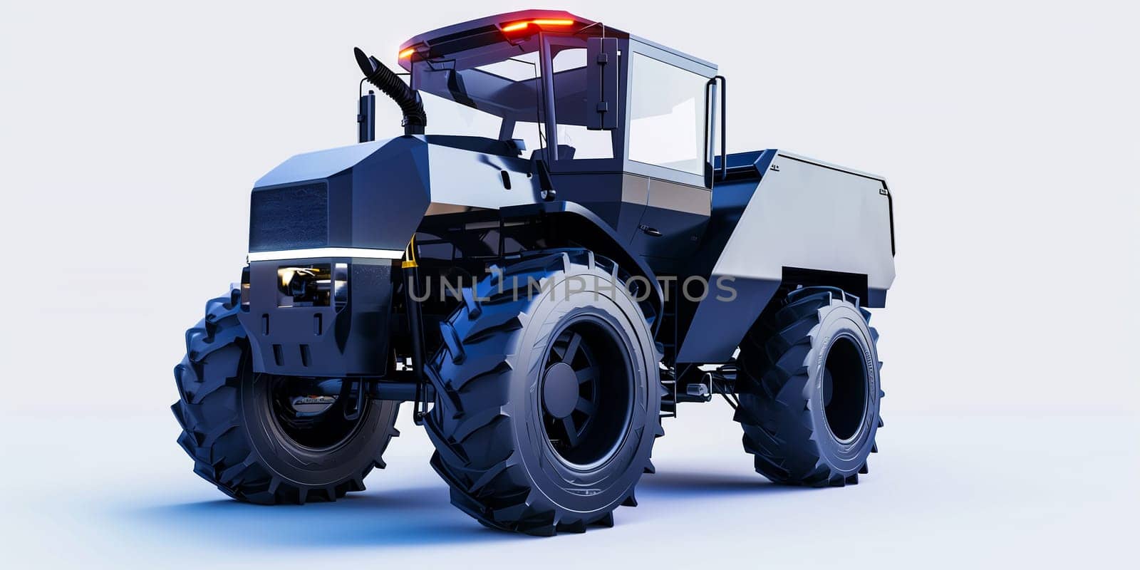 Modern Agriculture Tractor. A powerful vehicle used for various farm tasks, including plowing, tilling, planting, and transportation
