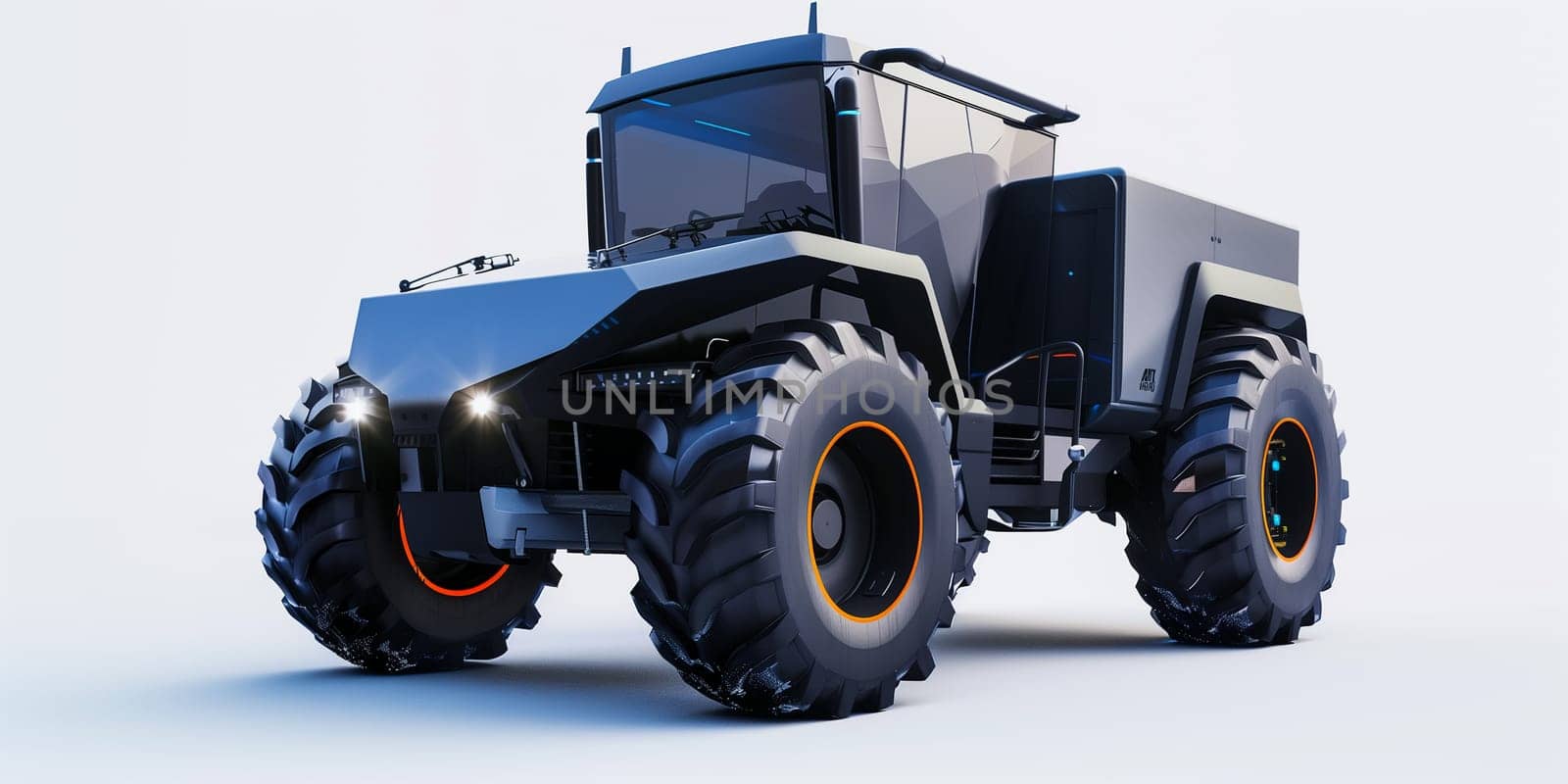 Modern Agriculture Tractor. A powerful vehicle used for various farm tasks, including plowing, tilling, planting, and transportation. by sarymsakov
