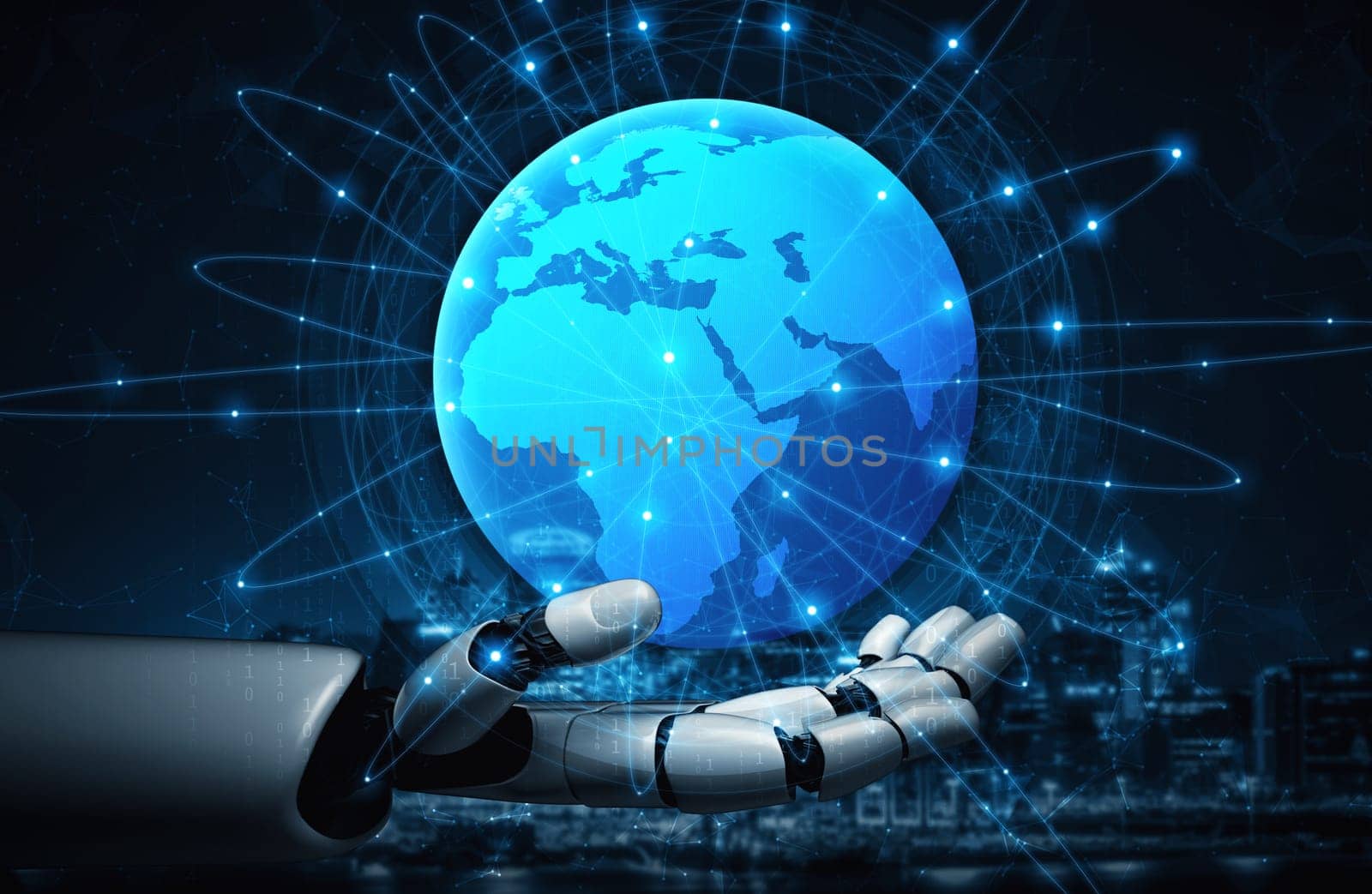 XAI 3D rendering artificial intelligence AI research of robot and cyborg development for future of people living. Digital data mining and machine learning technology design for computer brain.